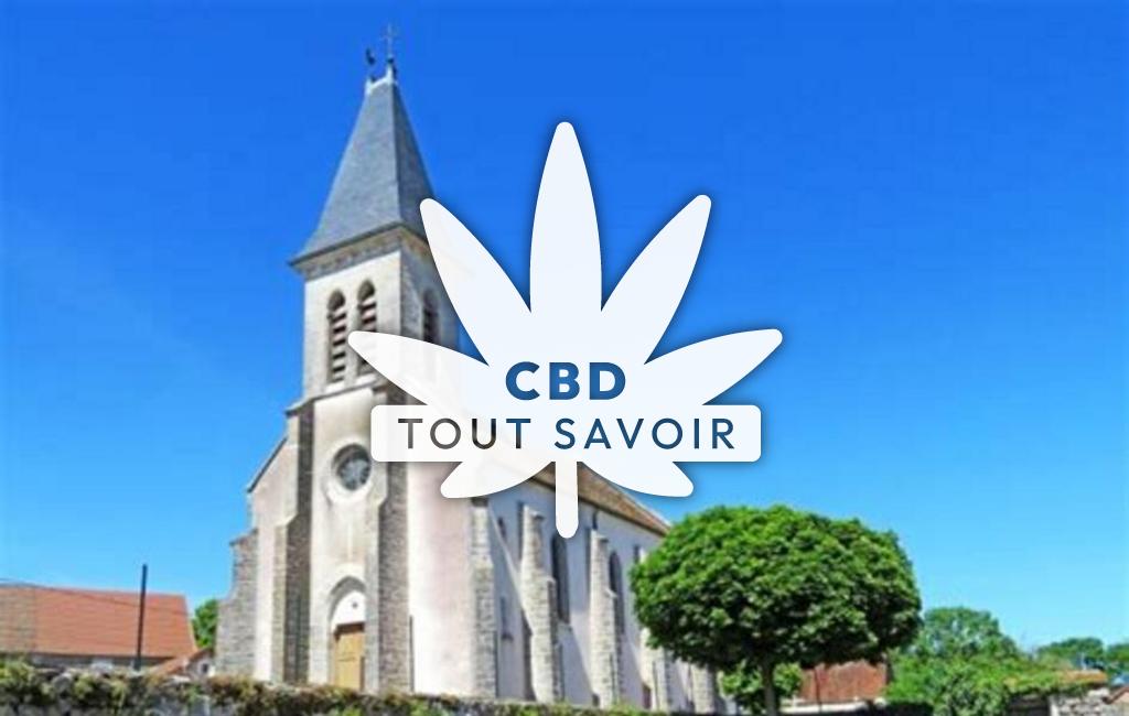 Village à Antigny-la-Ville avec feuille Cannabis CBD