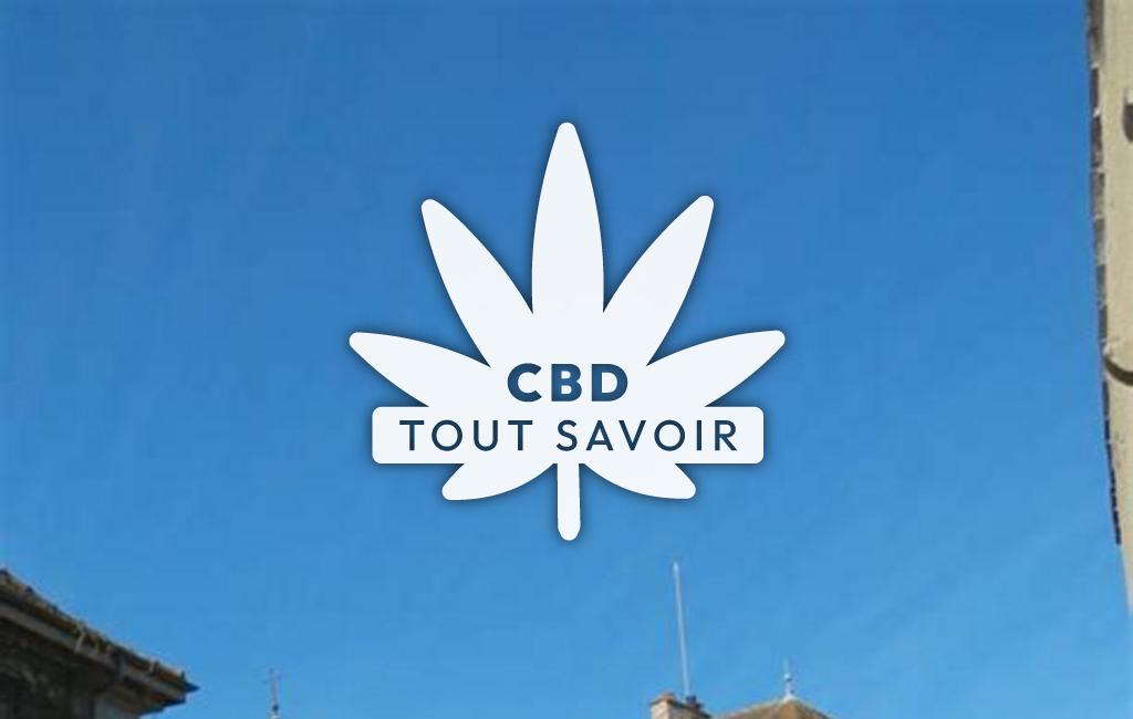 Village à Arnay-le-Duc avec feuille Cannabis CBD