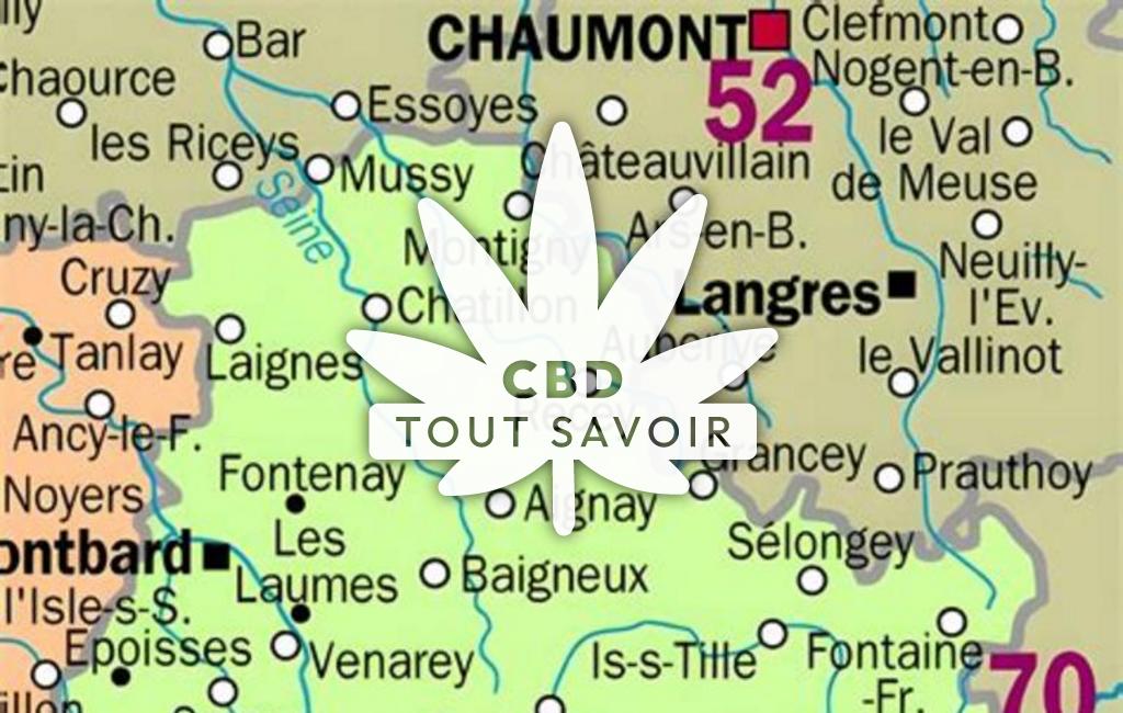 Village à Lacanche avec feuille Cannabis CBD