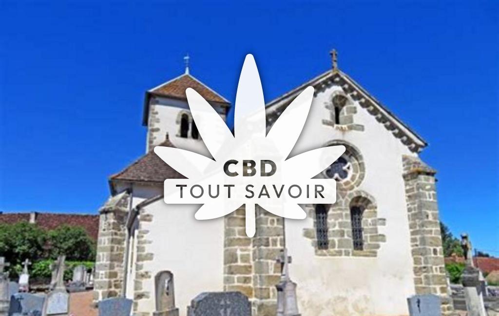 Village à Saint-Prix-les-Arnay avec feuille Cannabis CBD