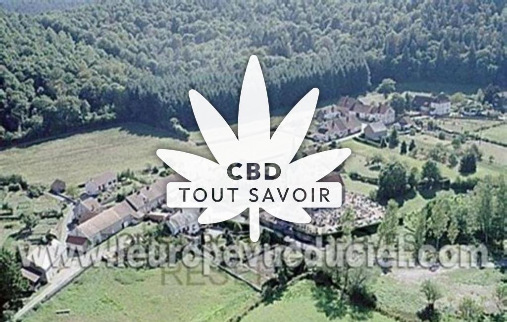 Village à Voudenay avec feuille Cannabis CBD