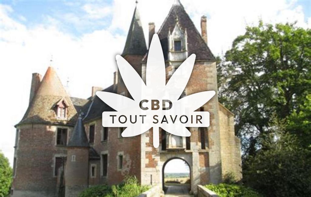 Village à Auvillars-sur-Saone avec feuille Cannabis CBD