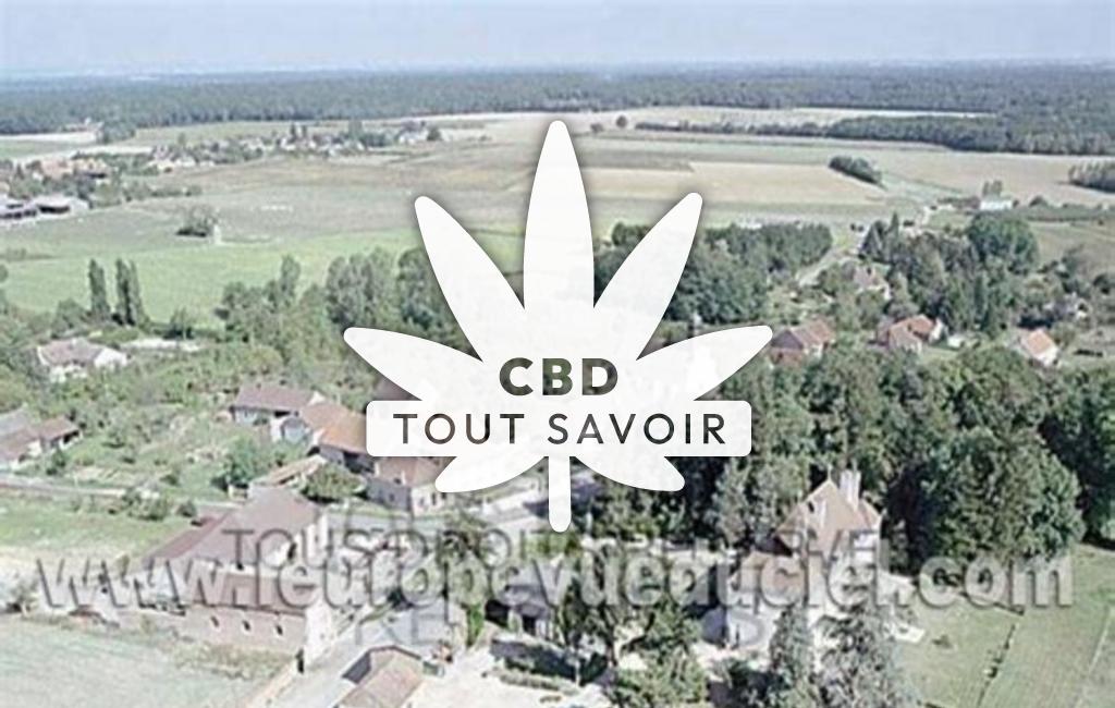 Village à Broin avec feuille Cannabis CBD