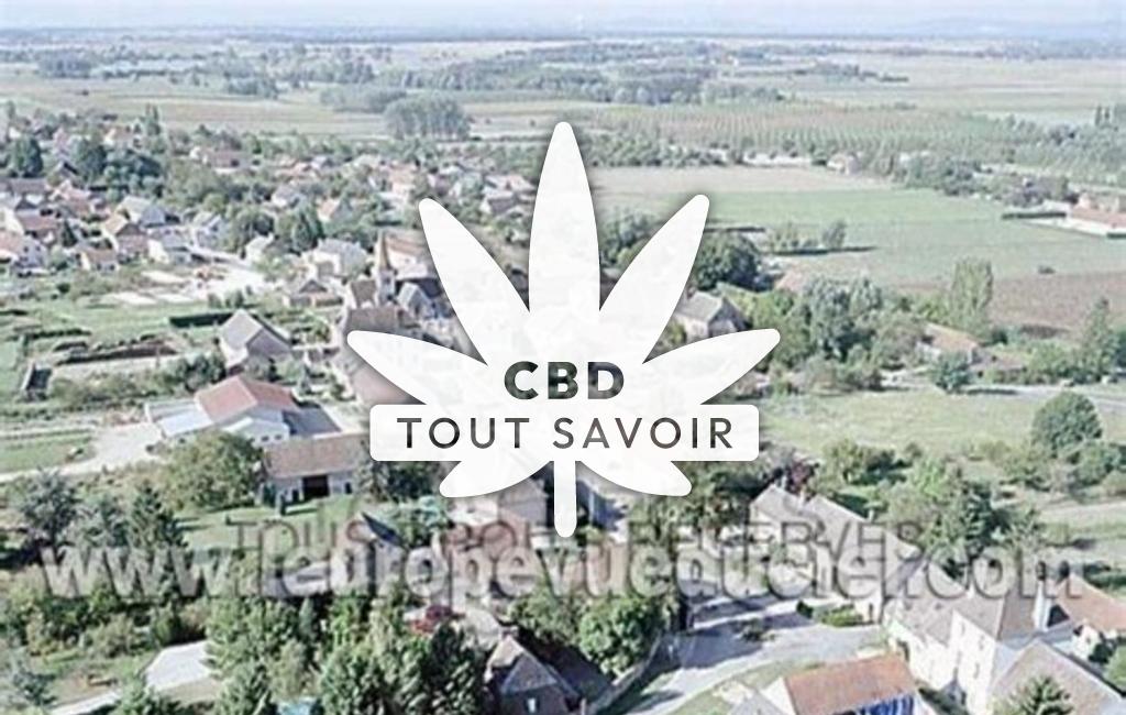 Village à Corberon avec feuille Cannabis CBD