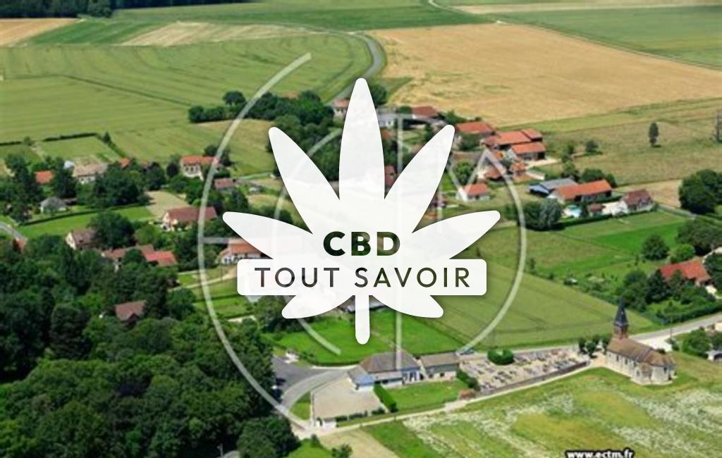 Village à Montagny-les-Seurre avec feuille Cannabis CBD
