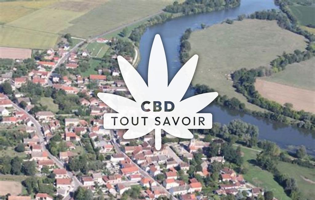 Village à Pagny-le-Chateau avec feuille Cannabis CBD