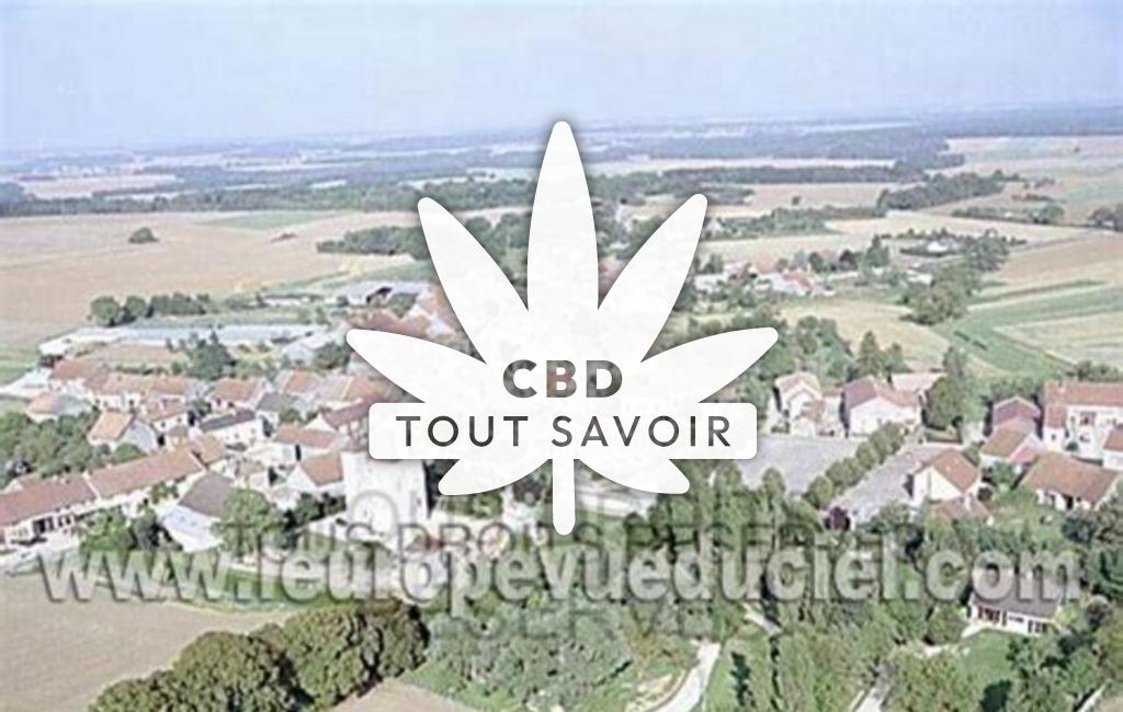 Village à Chazeuil avec feuille Cannabis CBD