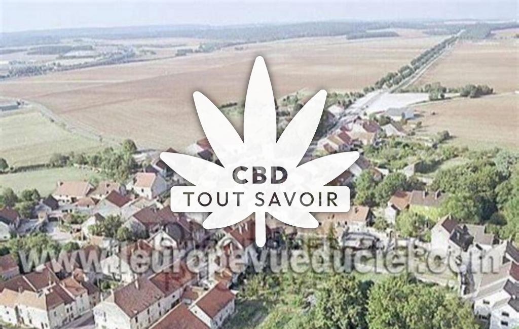 Village à Orville avec feuille Cannabis CBD