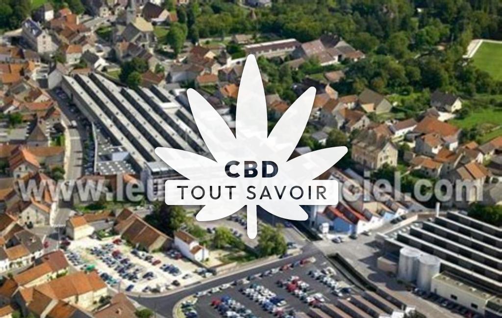 Village à Selongey avec feuille Cannabis CBD