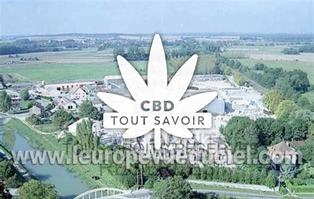 Village à Maxilly-sur-Saone avec feuille Cannabis CBD