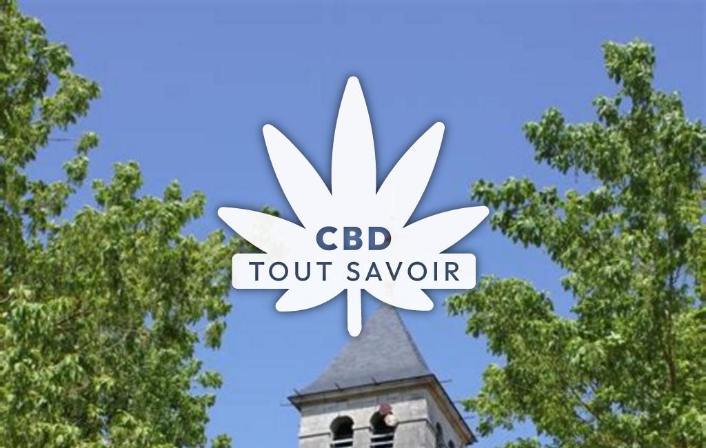 Village à Montmancon avec feuille Cannabis CBD