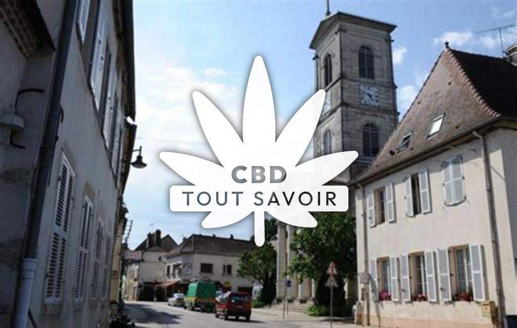 Village à Pontailler-sur-Saone avec feuille Cannabis CBD