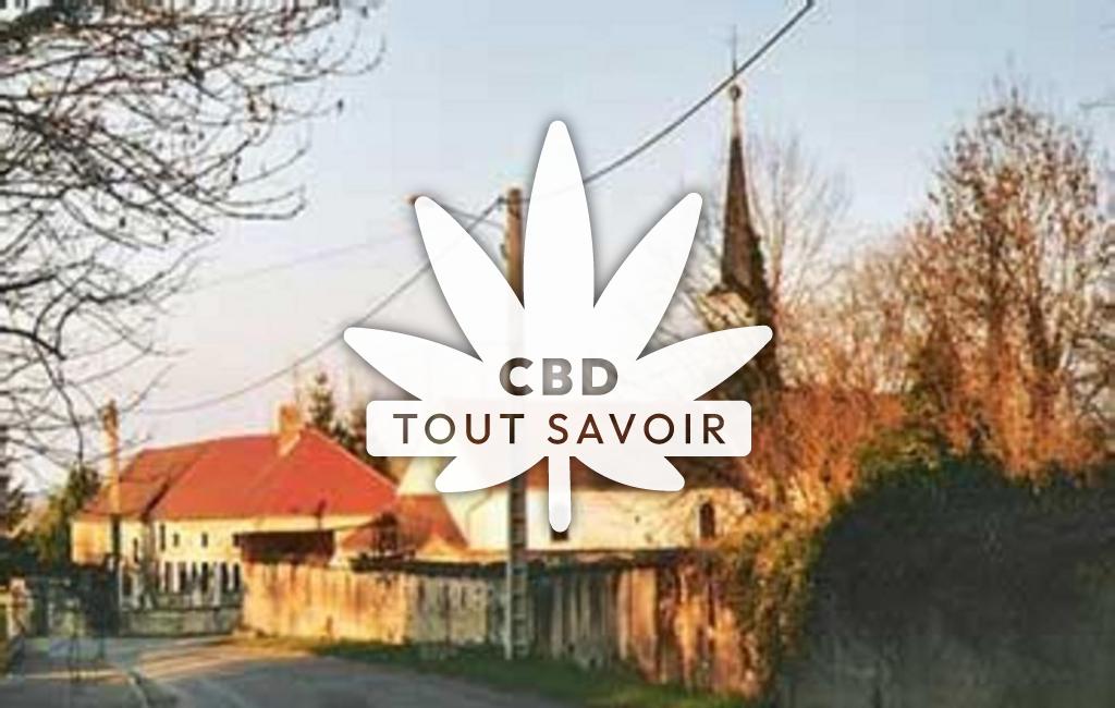 Village à Saint-Leger-Triey avec feuille Cannabis CBD