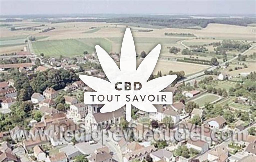 Village à Talmay avec feuille Cannabis CBD