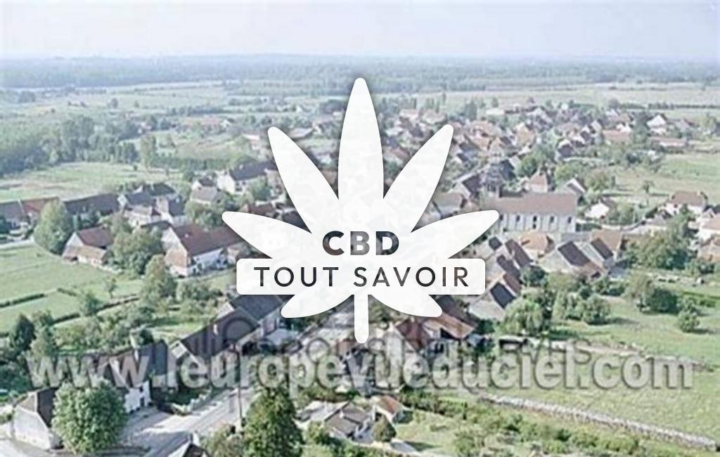 Village à Vielverge avec feuille Cannabis CBD