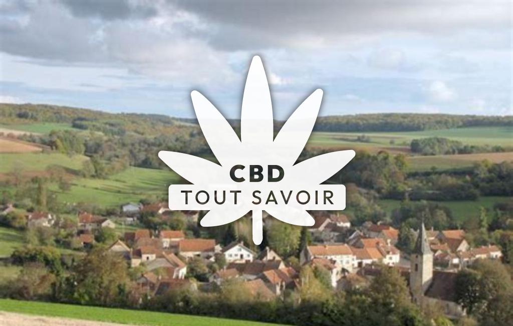 Village à Bure-les-Templiers avec feuille Cannabis CBD