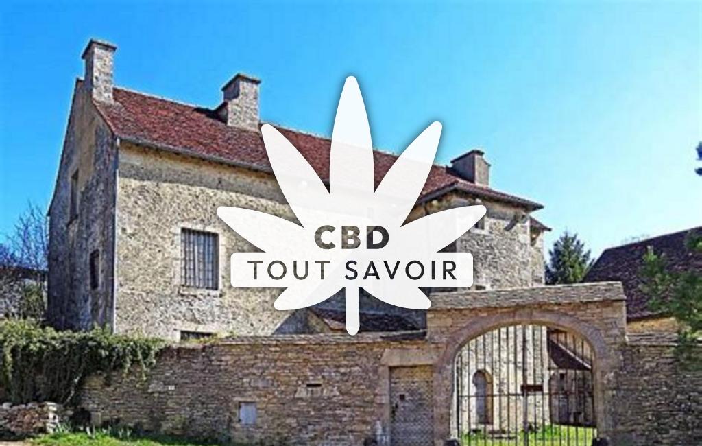 Village à Menesble avec feuille Cannabis CBD