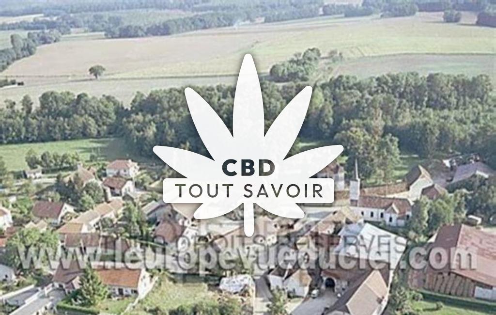 Village à Noiron-sur-Beze avec feuille Cannabis CBD
