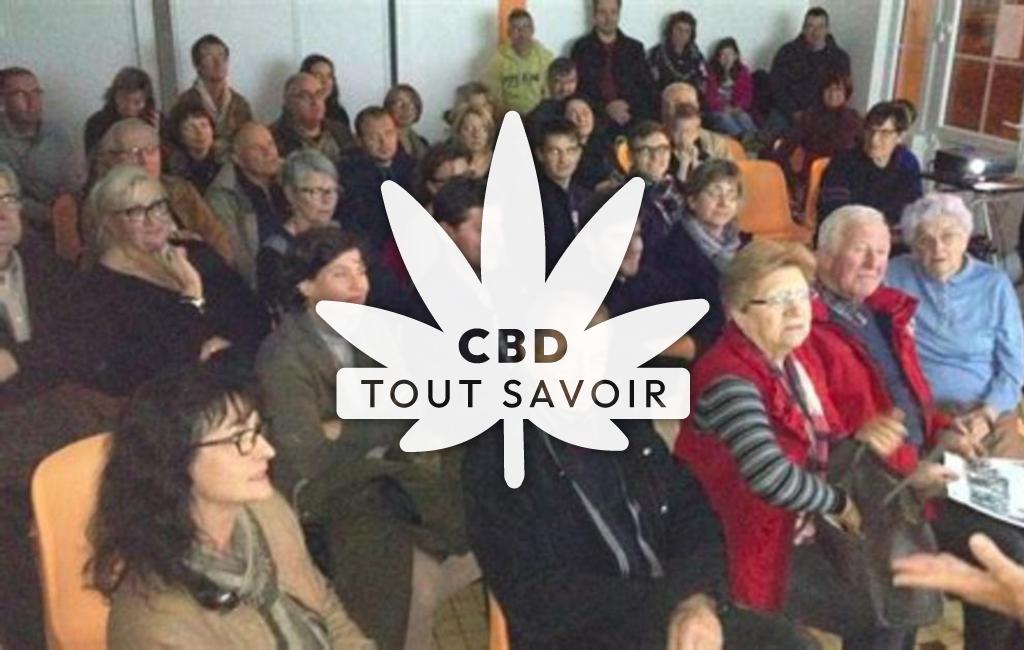Village à Trocheres avec feuille Cannabis CBD