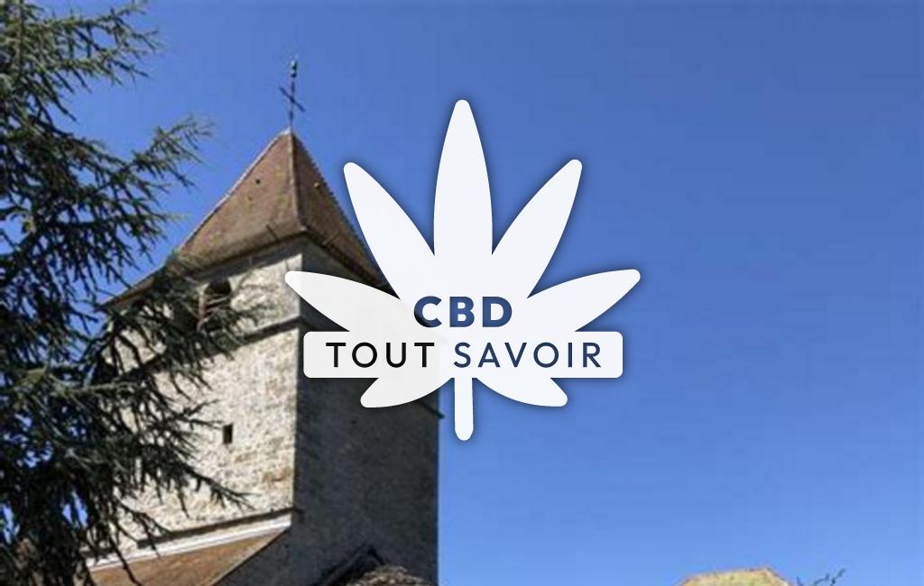 Village à Chatellenot avec feuille Cannabis CBD