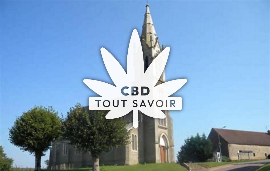 Village à Chazilly avec feuille Cannabis CBD