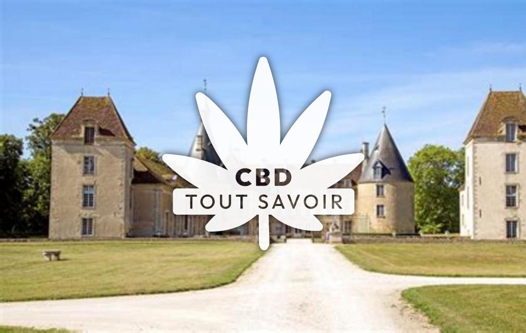Village à Commarin avec feuille Cannabis CBD