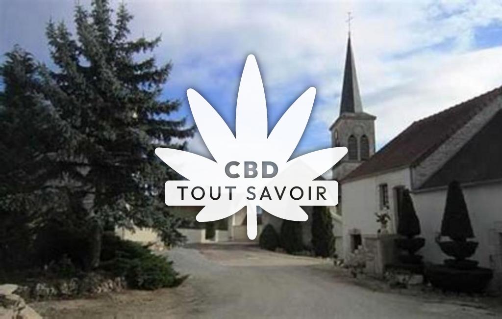 Village à Bissey-la-Pierre avec feuille Cannabis CBD