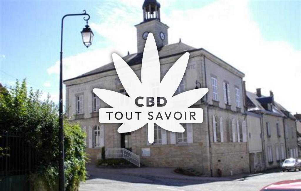 Village à Cerilly avec feuille Cannabis CBD