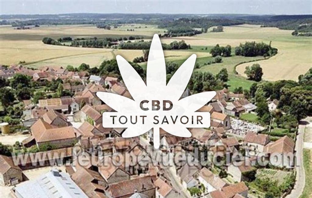 Village à Marcenay avec feuille Cannabis CBD