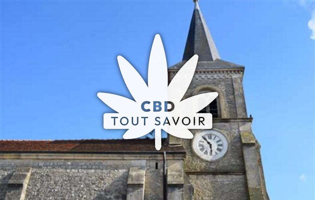 Village à Nesle-Et-Massoult avec feuille Cannabis CBD