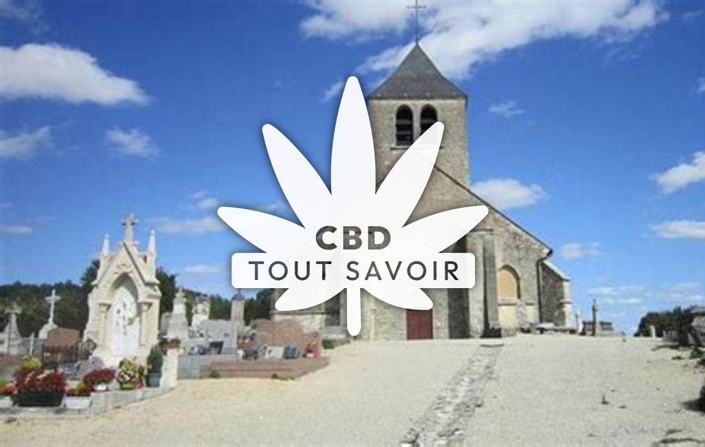 Village à Poincon-les-Larrey avec feuille Cannabis CBD