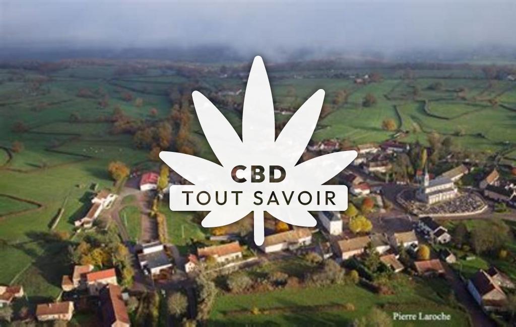 Village à Thury avec feuille Cannabis CBD