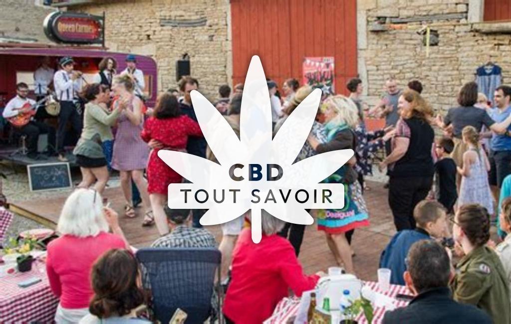 Village à Beurizot avec feuille Cannabis CBD