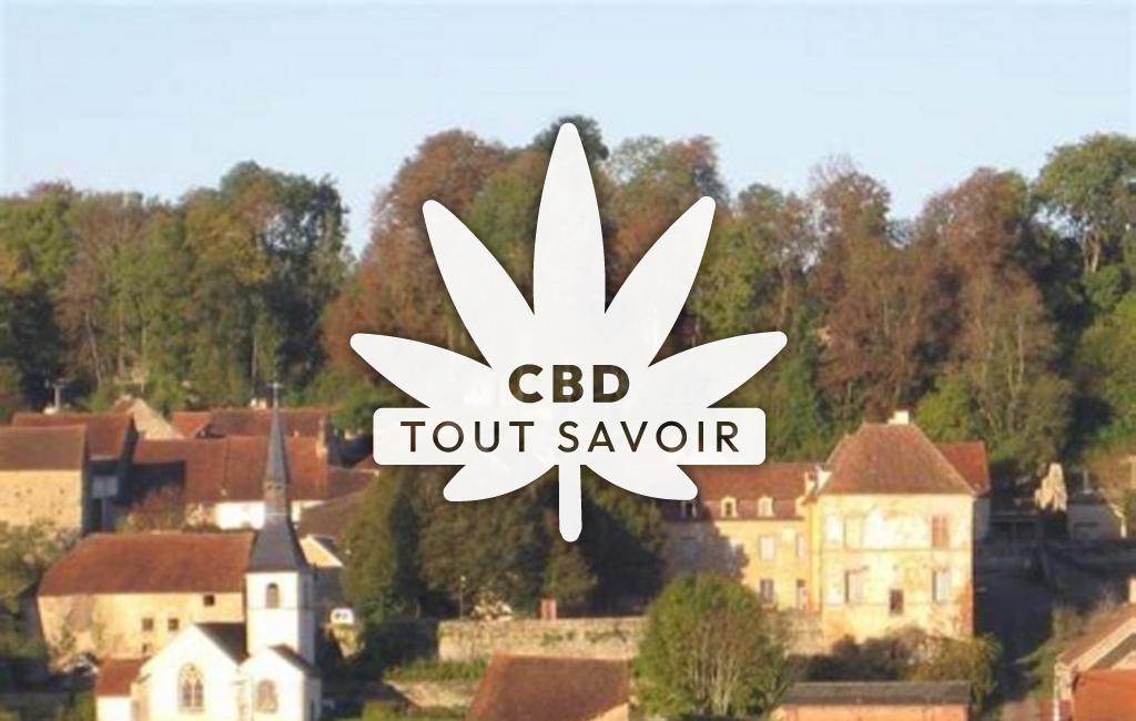 Village à Sainte-Colombe-en-Auxois avec feuille Cannabis CBD
