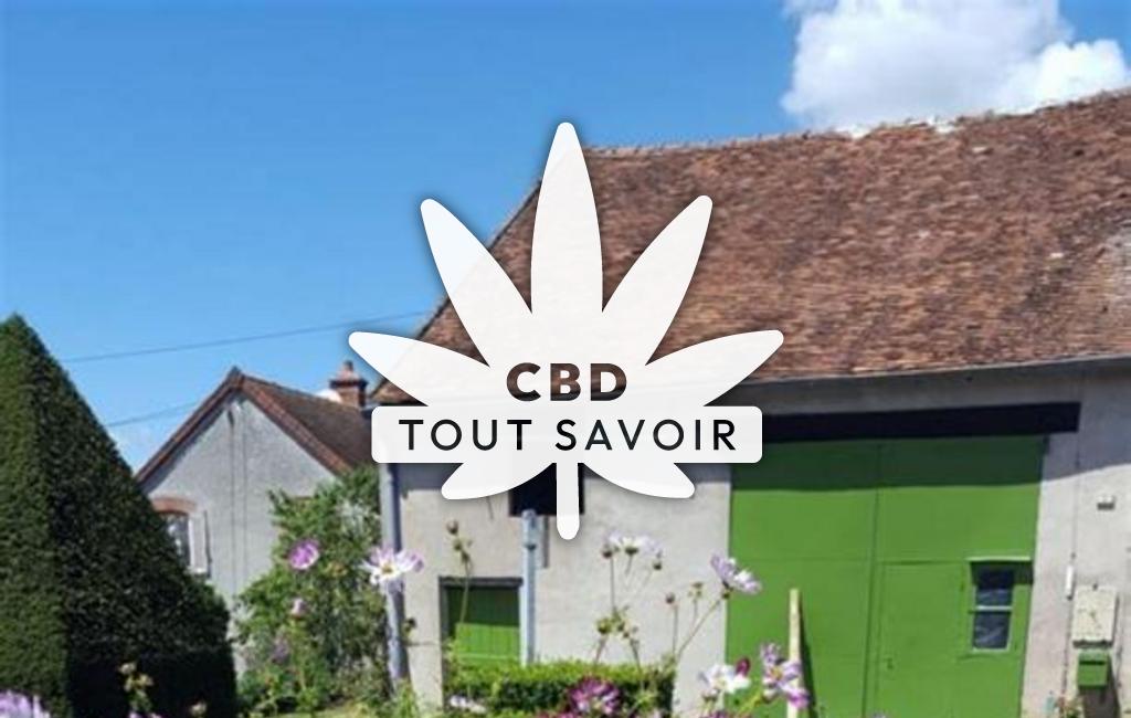 Village à Velogny avec feuille Cannabis CBD