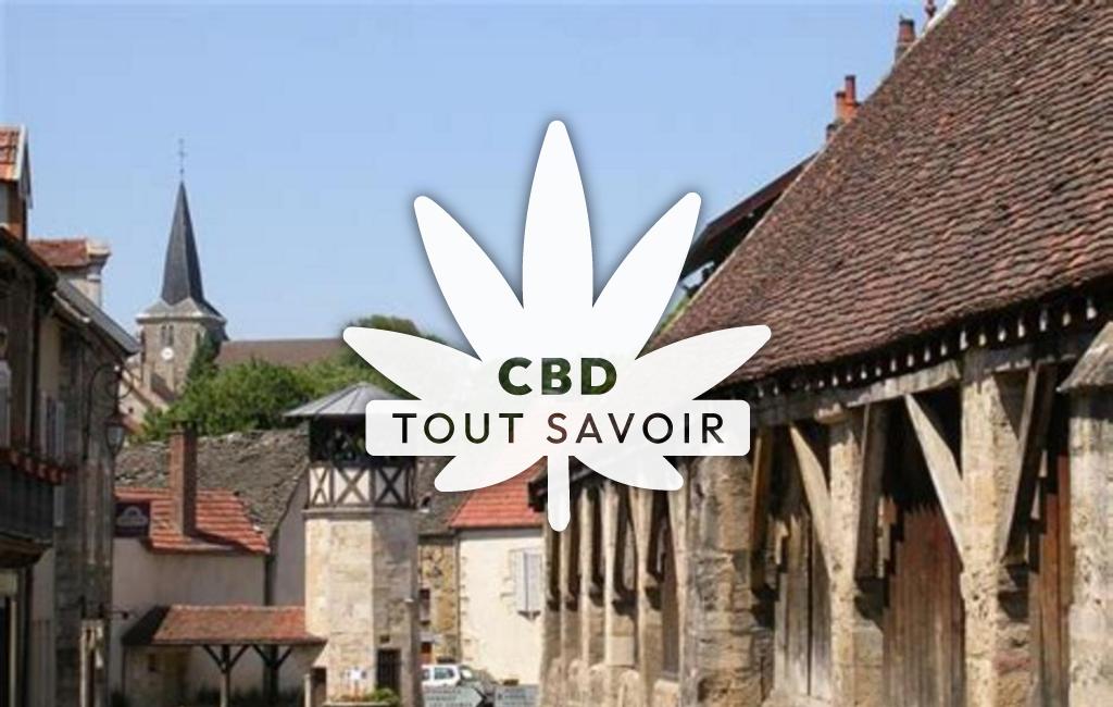 Village à Vitteaux avec feuille Cannabis CBD