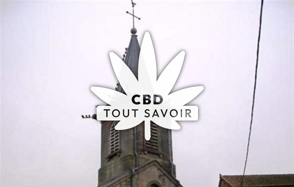 Village à Auxant avec feuille Cannabis CBD