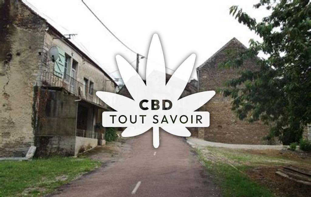 Village à Bessey-en-Chaume avec feuille Cannabis CBD