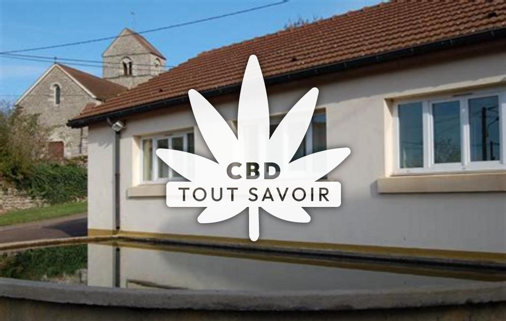 Village à Bessey-la-Cour avec feuille Cannabis CBD