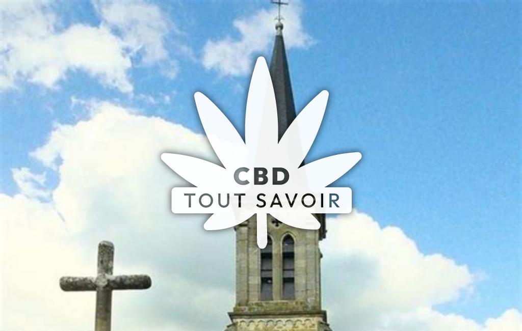 Village à Colombier avec feuille Cannabis CBD