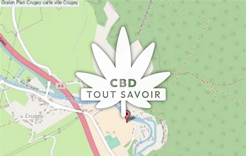 Village à Crugey avec feuille Cannabis CBD
