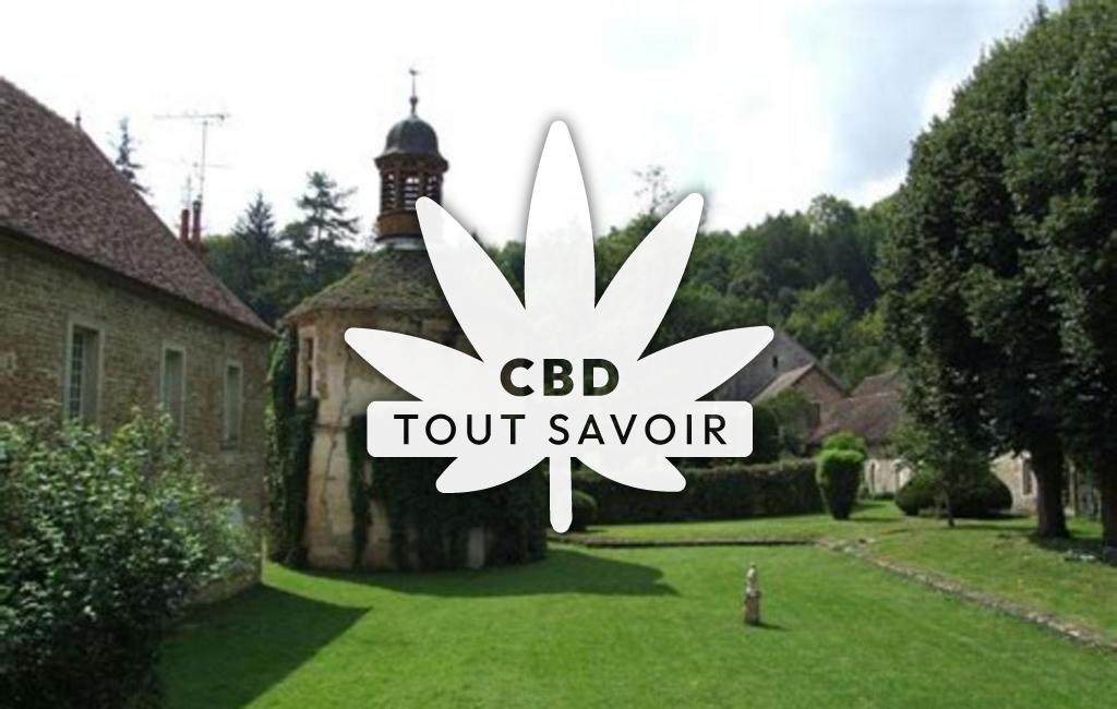 Village à La-Bussiere-sur-Ouche avec feuille Cannabis CBD