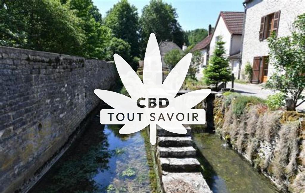 Village à Lusigny-sur-Ouche avec feuille Cannabis CBD