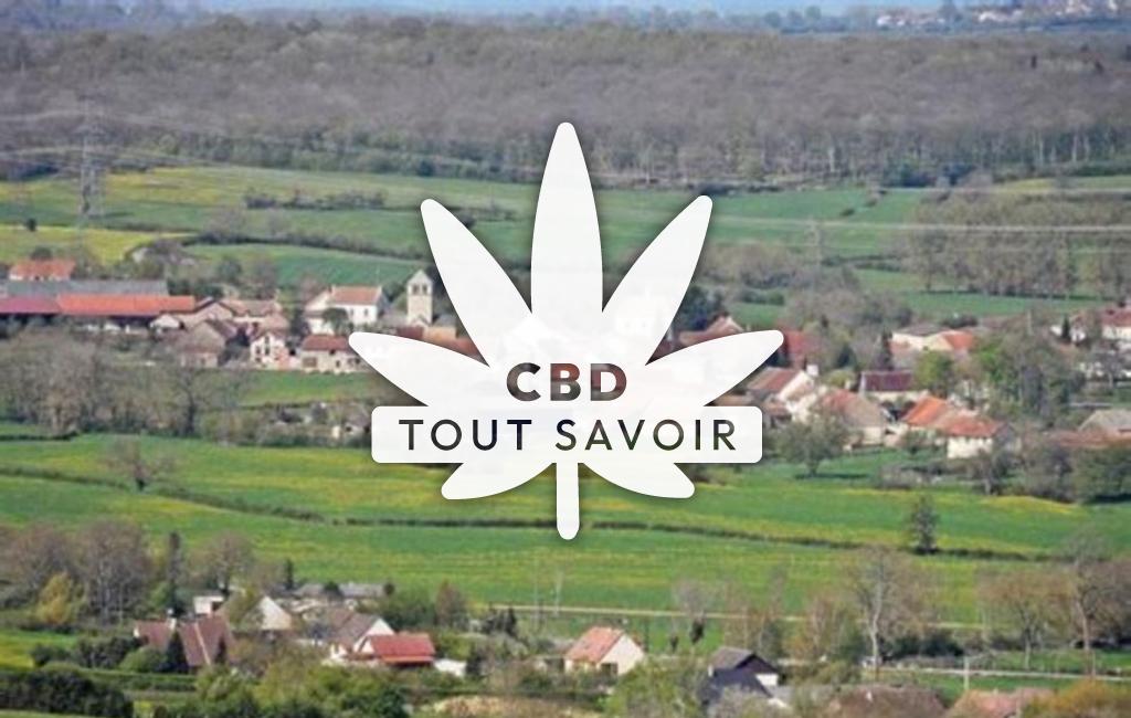 Village à Vic-des-Pres avec feuille Cannabis CBD