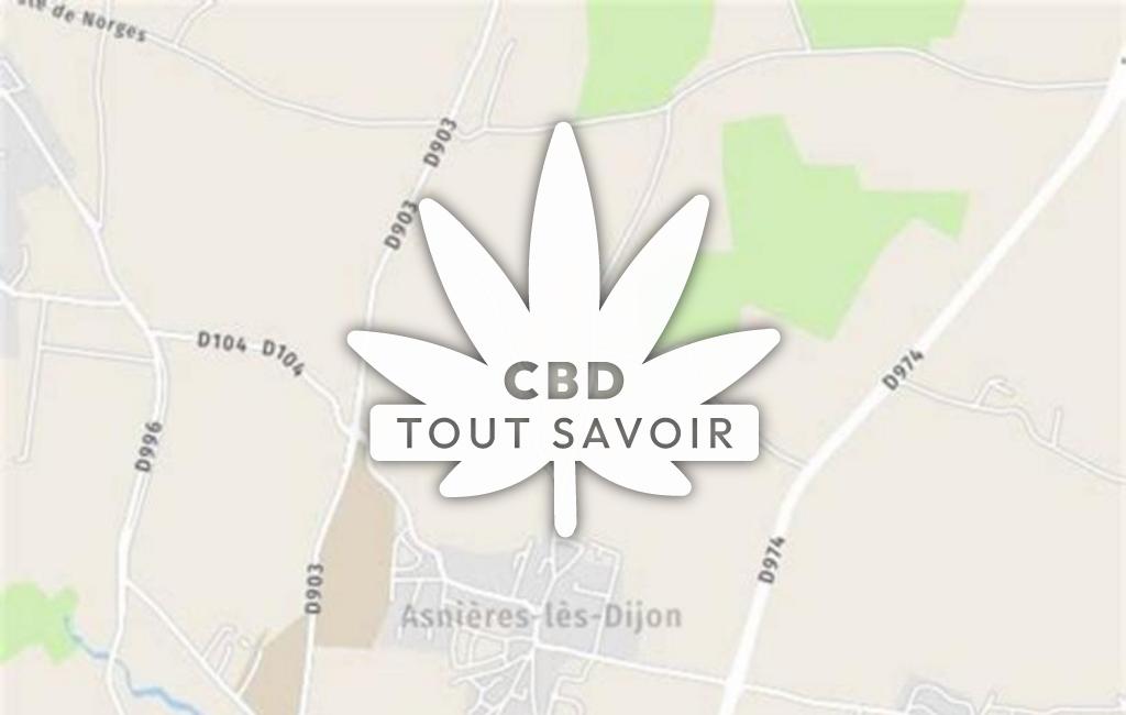 Village à Asnieres-les-Dijon avec feuille Cannabis CBD
