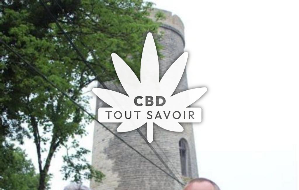Village à Saussy avec feuille Cannabis CBD