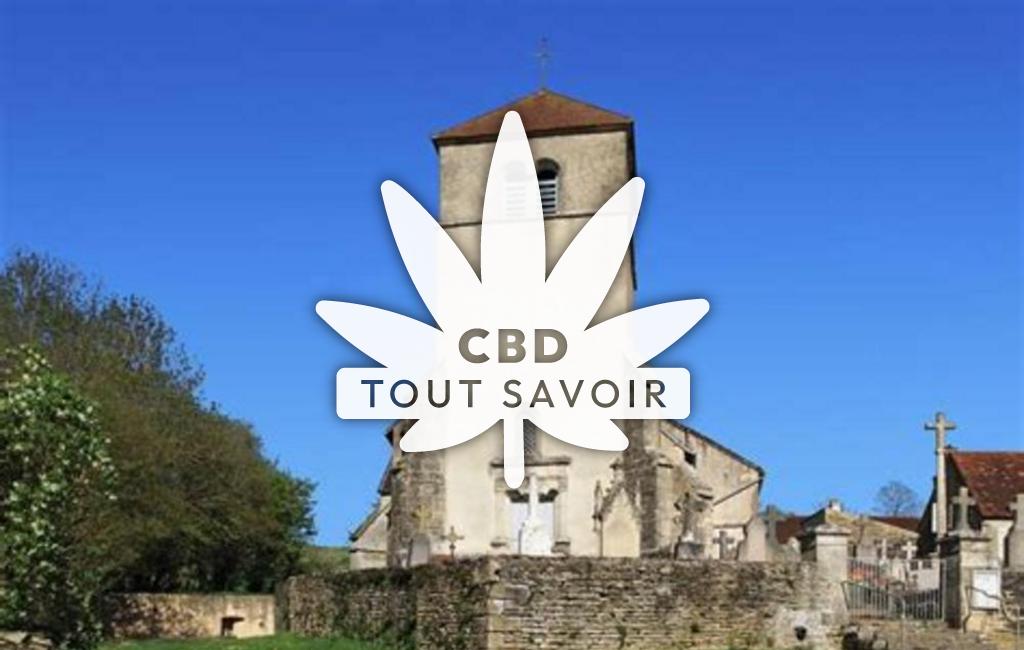 Village à Fontangy avec feuille Cannabis CBD