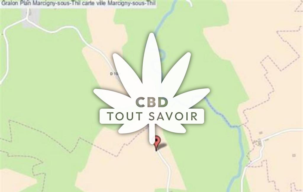 Village à Marcigny-sous-Thil avec feuille Cannabis CBD