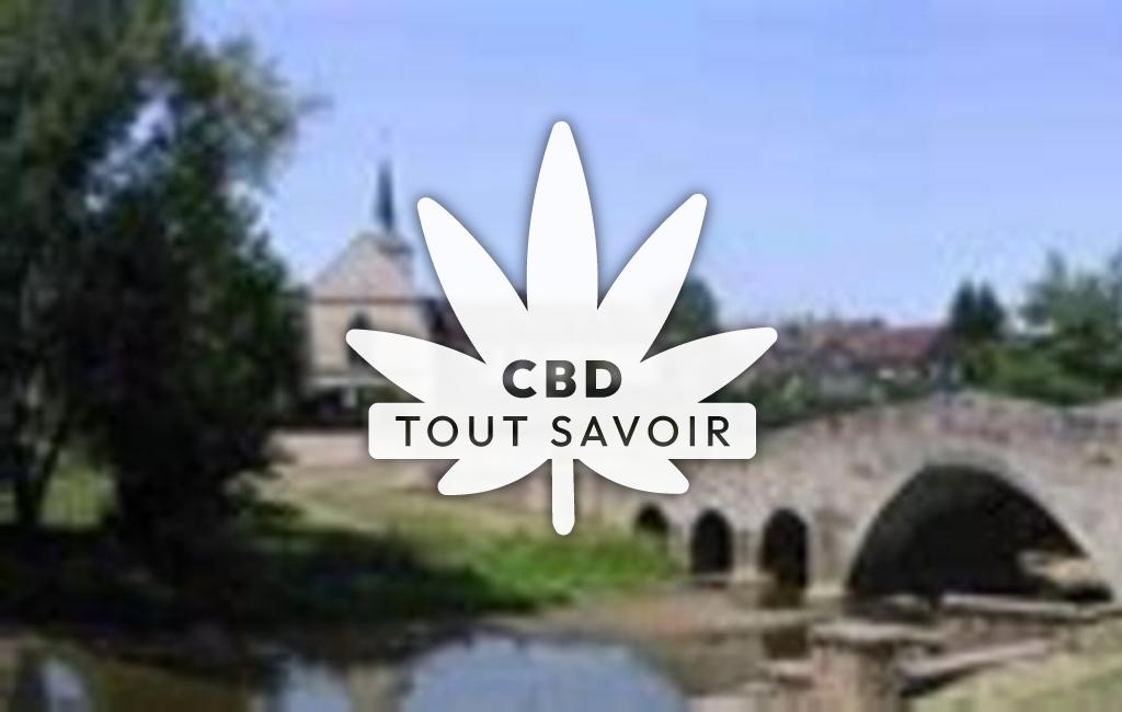 Village à Vic-sous-Thil avec feuille Cannabis CBD