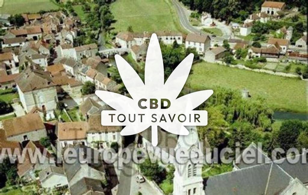 Village à Aisey-sur-Seine avec feuille Cannabis CBD